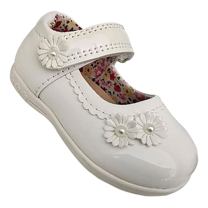 ZAPATOS Y ZAPATILLAS - Zapato Infantil Niña Charol Fiestas Navidad Bautizos Blanco 7002