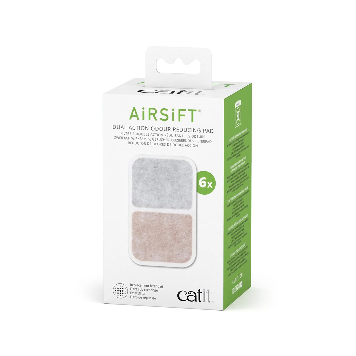 CATIT - Filtro Purificador Catit Airsift Baño Gato, 6 Unidades