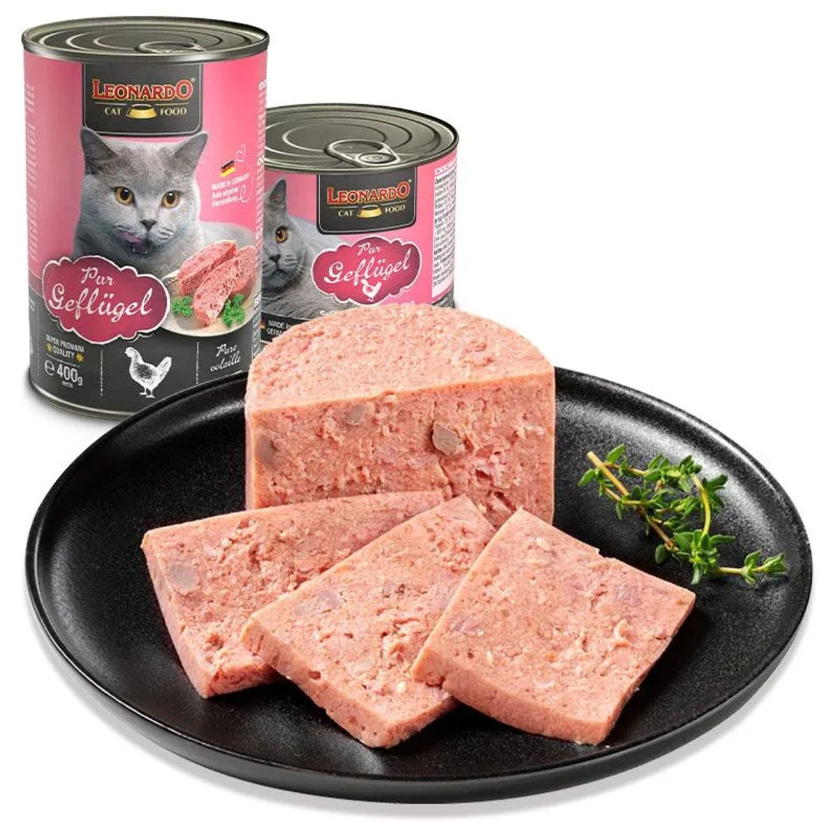 CAT FOOD LEONARDO - Alimento Leonardo Lata Ave Para Gato, 200Gr