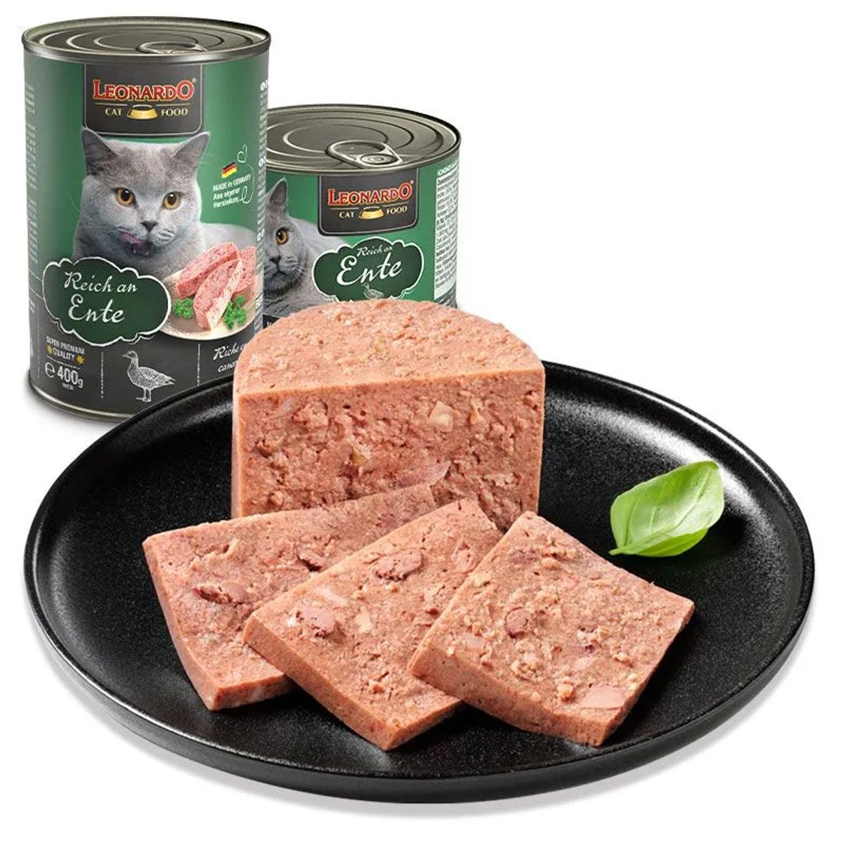 CAT FOOD LEONARDO - Alimento Leonardo Lata Pato Para Gato, 200Gr