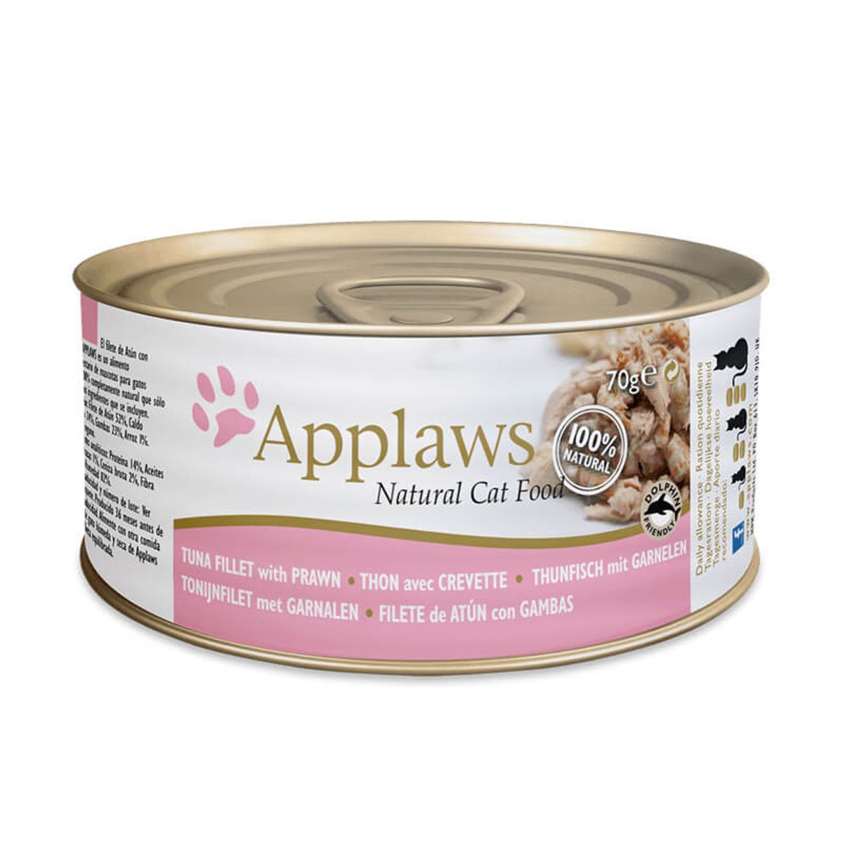 PETPRO - Alimento Lata Applaws Filete de Atún con Camarón Gato 70 Gr