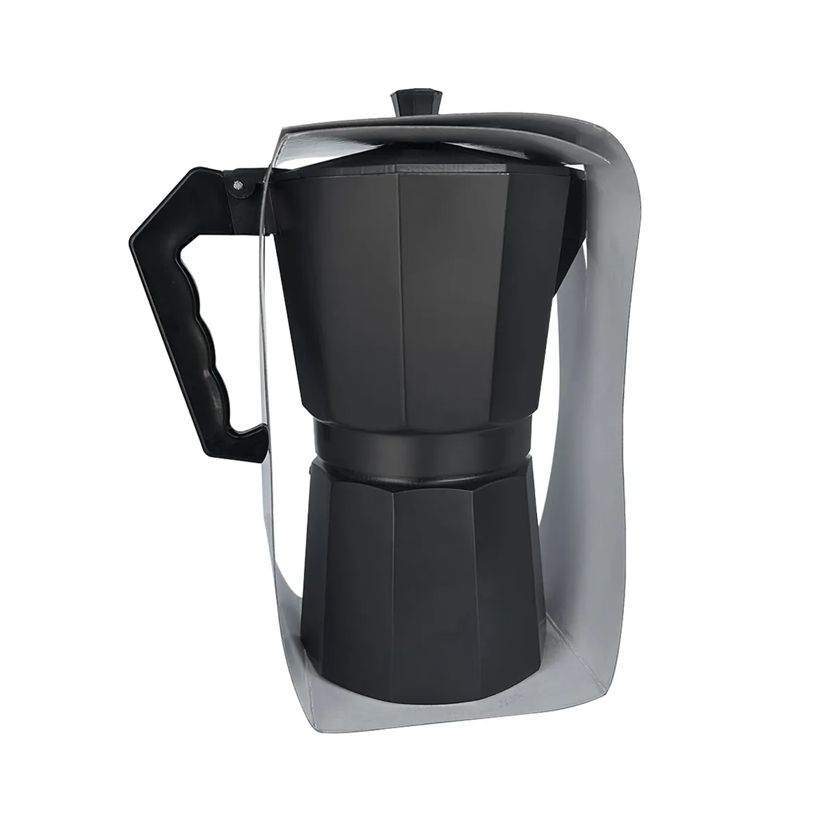 BERGNER - Cafetera Italiana 12 Tazas Negro Mate Bergner