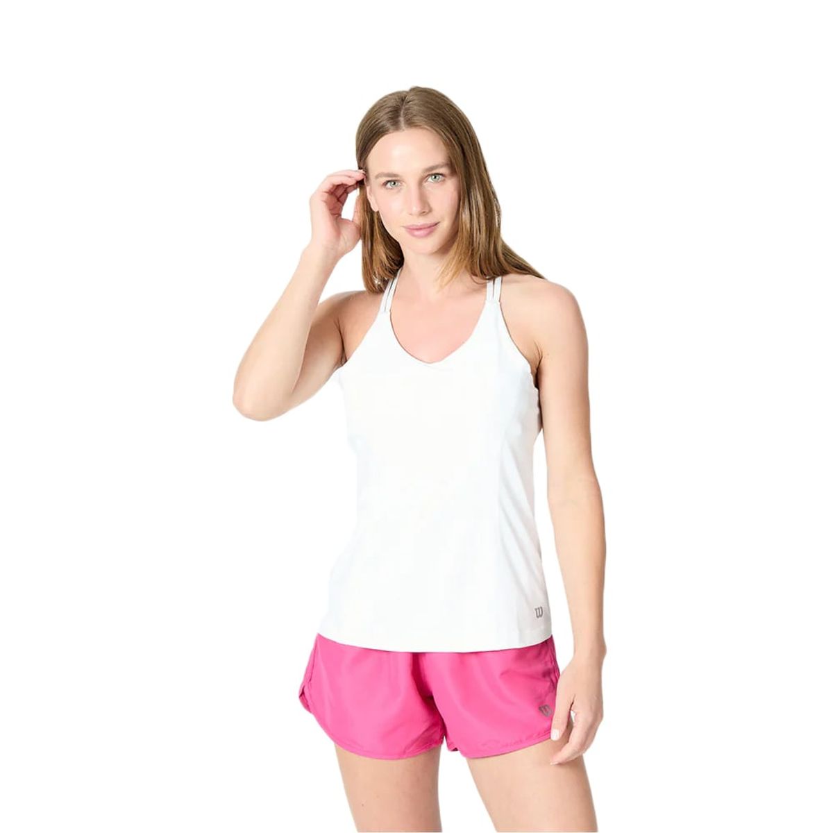 WILSON - Polera Wilson Mujer Team Tank Blanca Tenis Padel