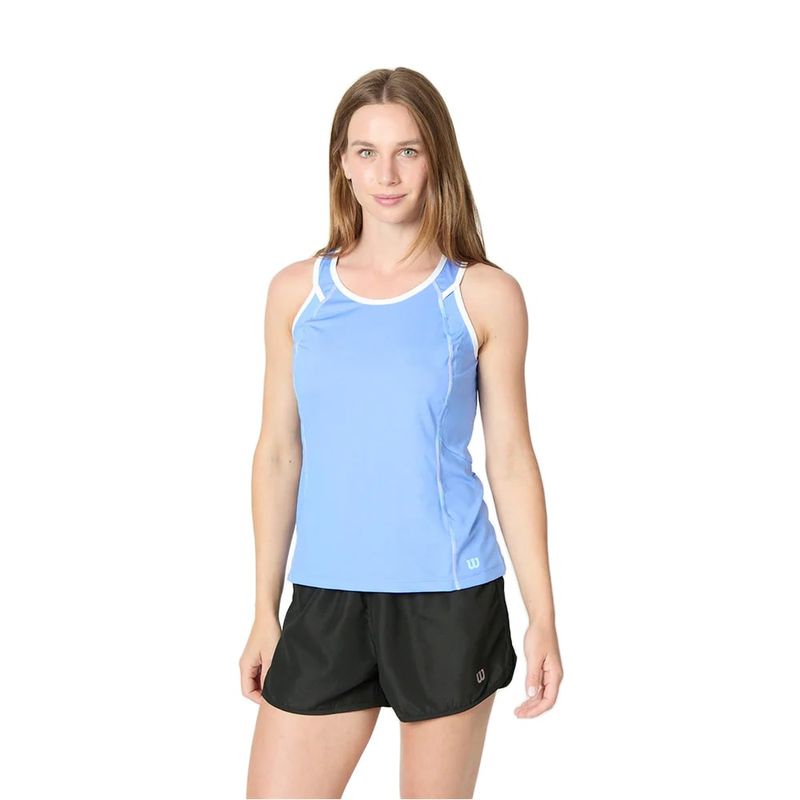 WILSON - Polera Wilson Mujer Flirty Scoopneck Azul Tenis Padel