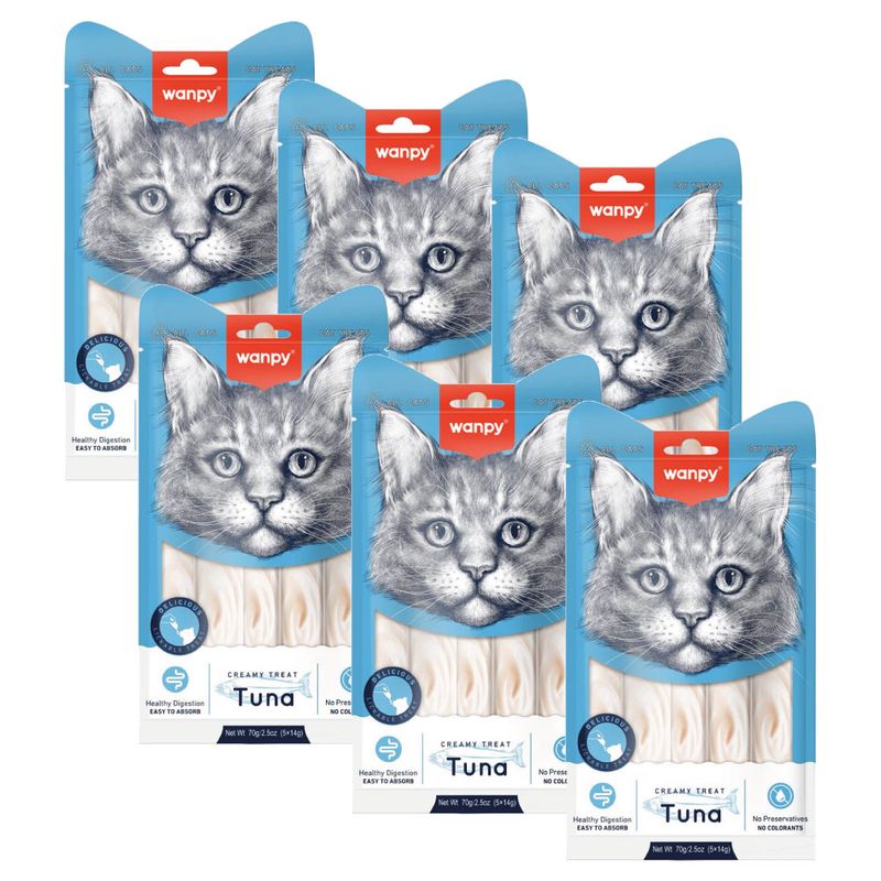 PETPRO - PACK 6 x Wanpy Cat Snack Creamy Tuna (Atún ) 70Gr