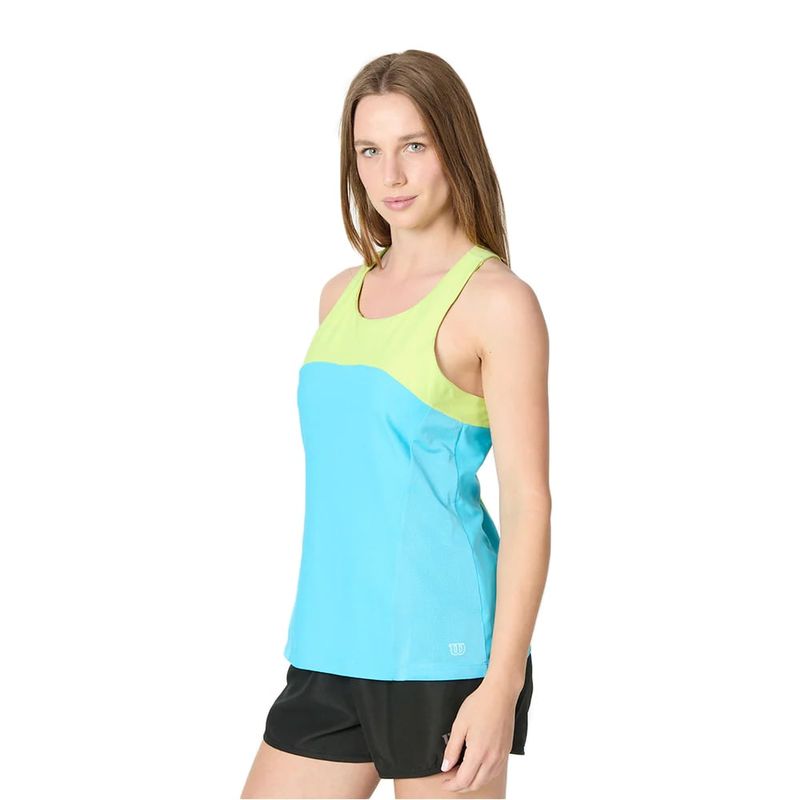 WILSON - Polera Wilson Mujer Solana Racerback Celeste Tenis Padel
