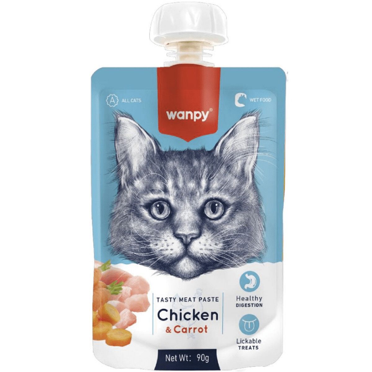 PETPRO - Snack Wanpy Cat Tasty Meat Pasta Cremosa De Pollo 90Gr