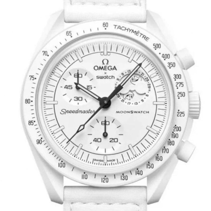 SWATCH - Reloj Swatch Unisex Moonswatch Moonphase Snoopy S3W700O3