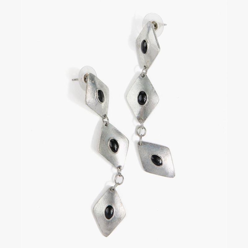 LOUNGE - Aros Mujer Rombos Con Piedra Dorado