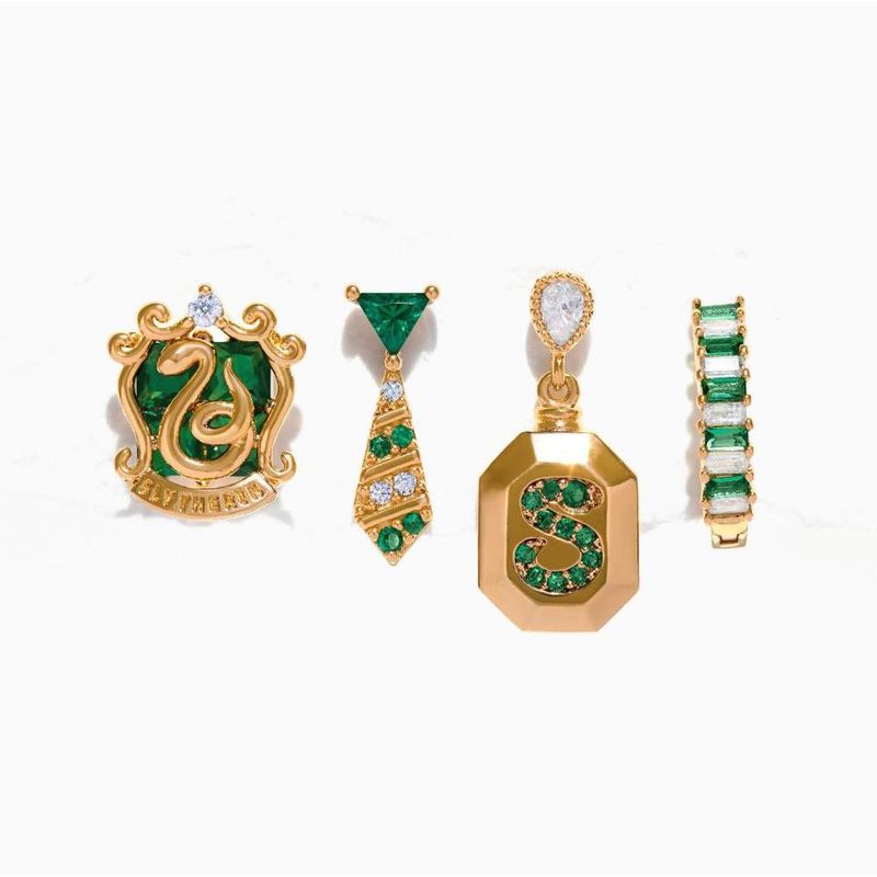 GENERICO - Set Aros pendientes Casa Slytherin - Verde