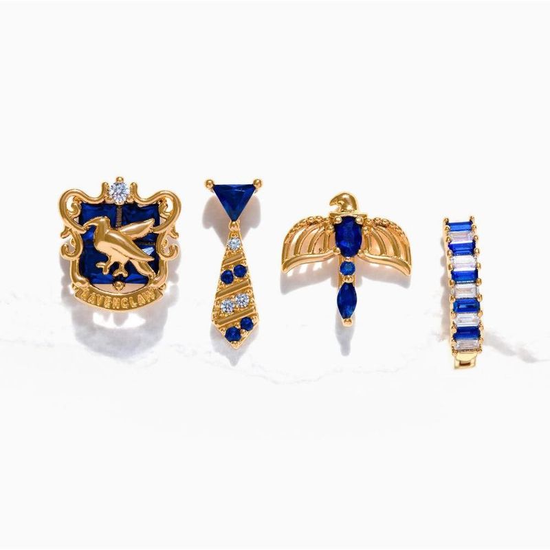 GENERICO - Set Aros pendientes Casa Ravenclaw - Azul