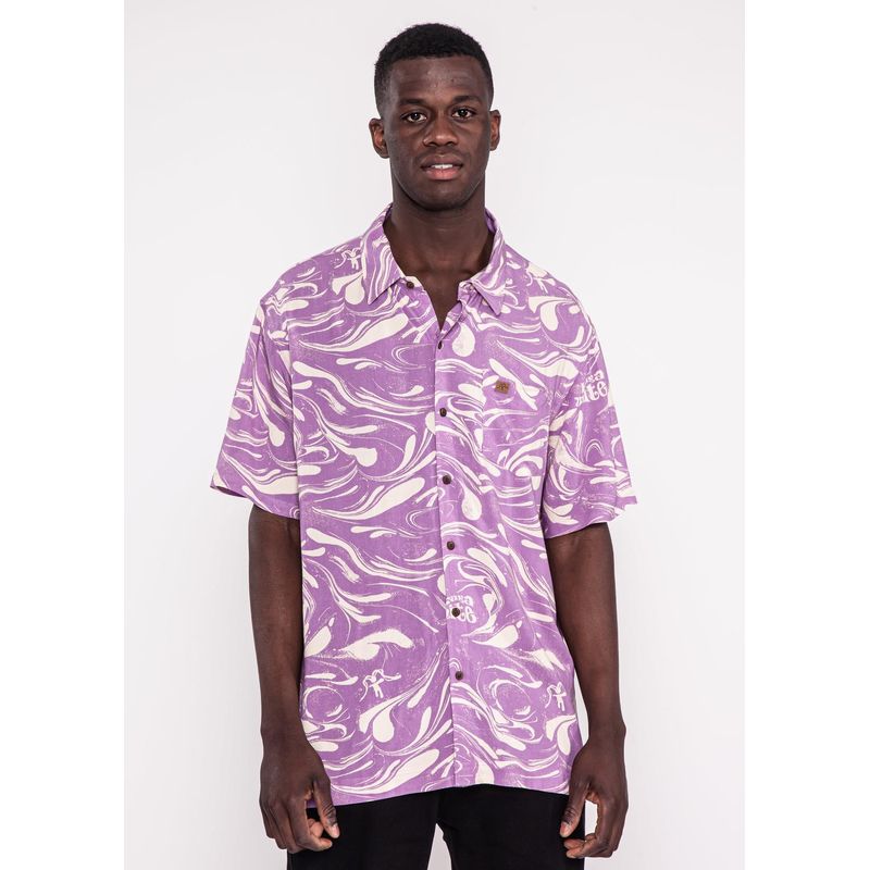 KAYA UNITE - Guayabera Print Drip Lilac