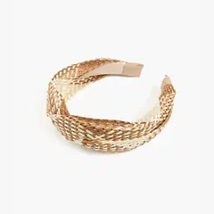 LOUNGE - Cintillo Mujer Rafia Bicolor Camel