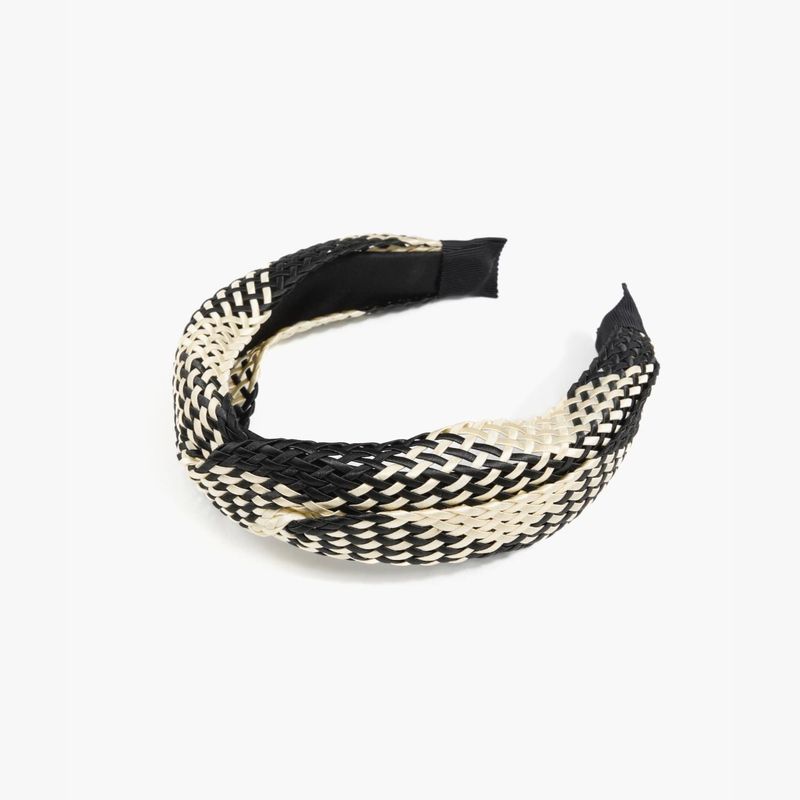 LOUNGE - Cintillo Mujer Rafia Bicolor Negro