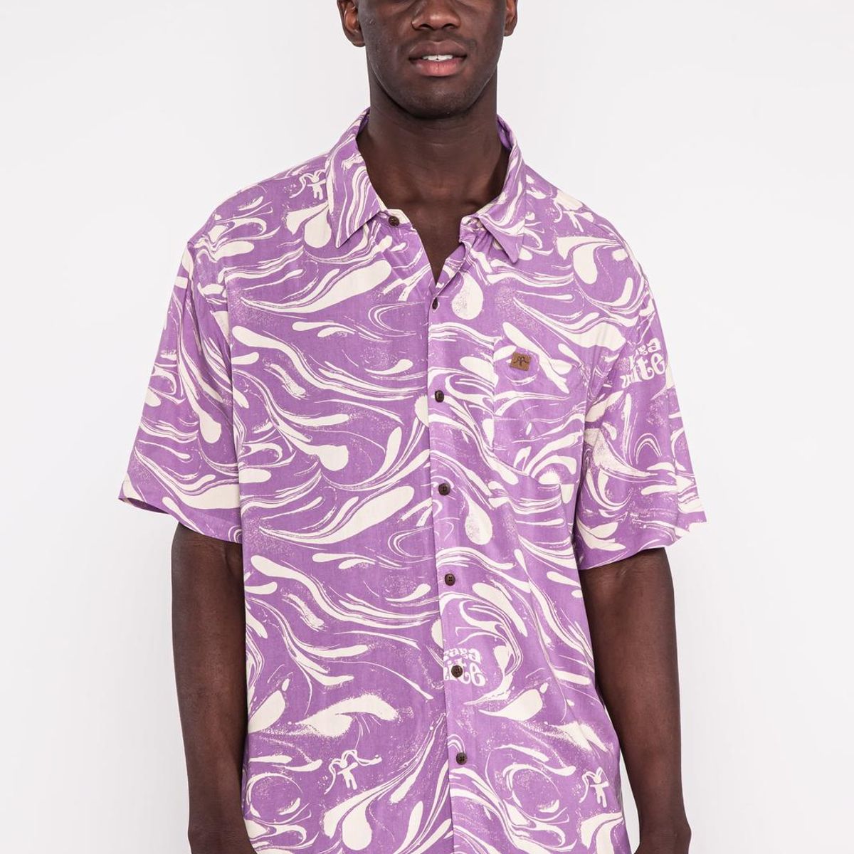 KAYA UNITE - Guayabera Print Drip Lilac