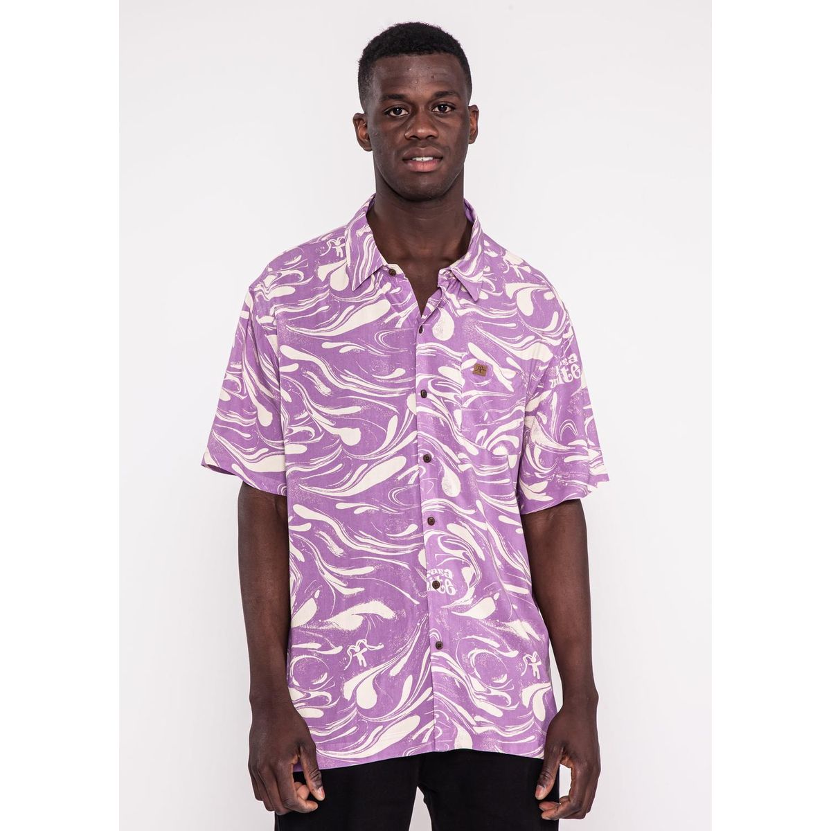 KAYA UNITE - Guayabera Print Drip Lilac