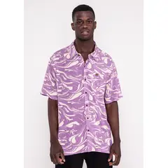 KAYA UNITE - Guayabera Print Drip Lilac