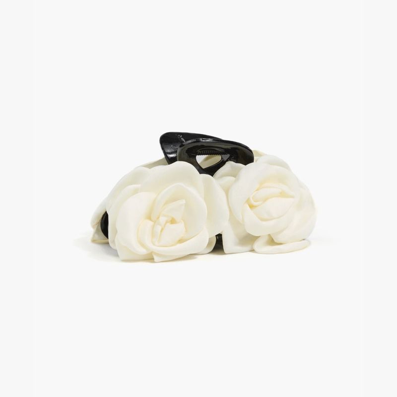 LOUNGE - Pinza Mujer Doble Flor Blanco