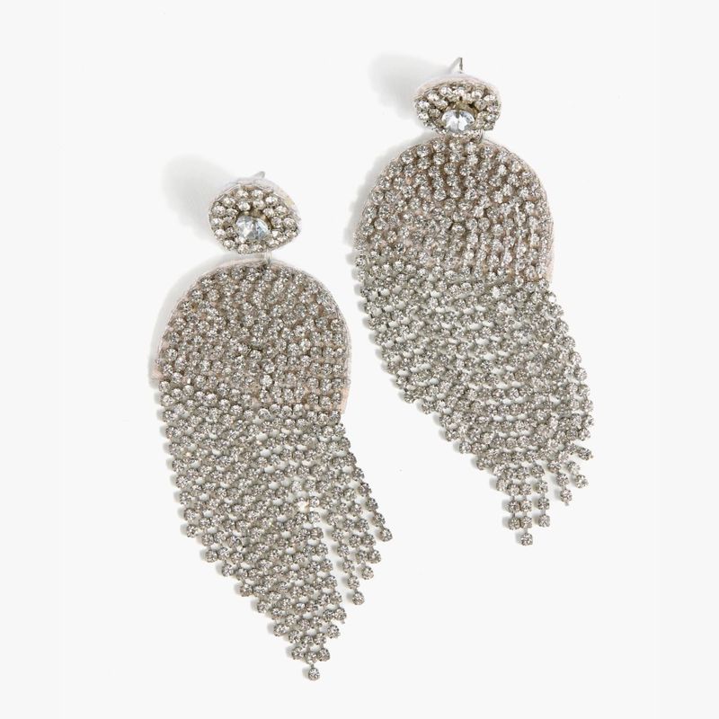 LOUNGE - Aros Mujer Strass Colgantes Plateado