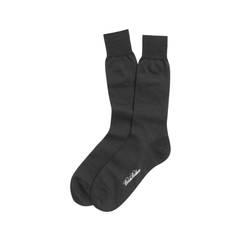 BROOKS BROTHERS - Calcetines Hombre Merino Wool Mini Dot Crew Gris Brooks Brothers