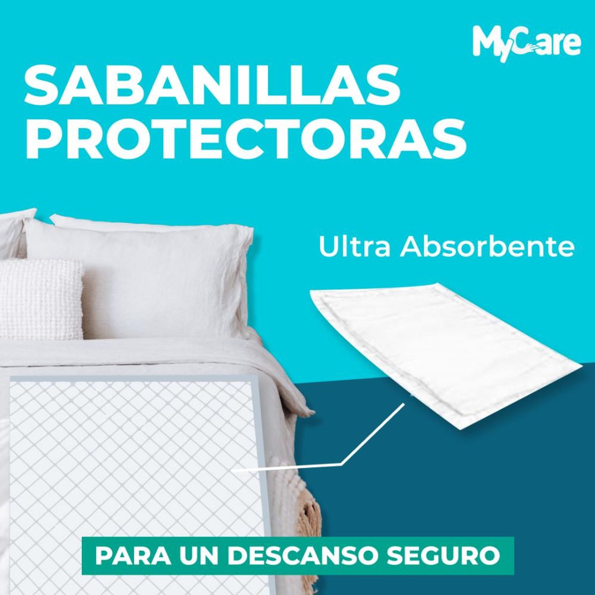 GENERICO - 100 Sabanillas Protectores de Cama MyCare - 90x60 cm