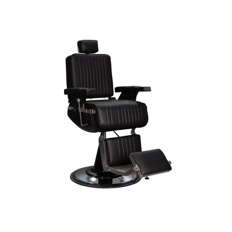 COMPRASMART CHILE - Sillón de Barbería Lincoln Negro Moderno para Barberías