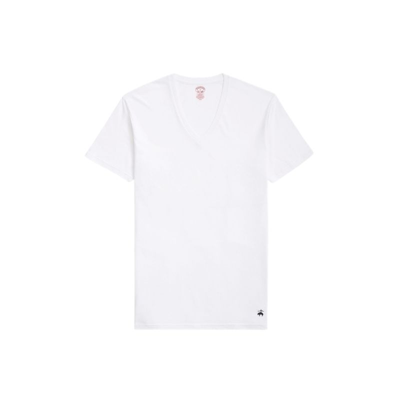 BROOKS BROTHERS - Camiseta Hombre Supima Cotton V-Neck Undershirt-3 Pack Blanco Brooks Brothers