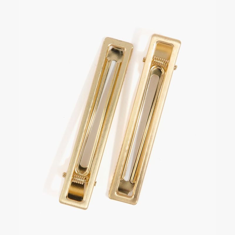 LOUNGE - Pinzas Para Pelo Mujer Rectangulares Dorado