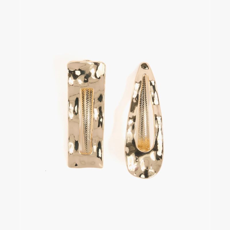 LOUNGE - Pinzas Para Pelo Mujer Asimétricas Dorado