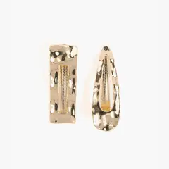 LOUNGE - Pinzas Para Pelo Mujer Asimétricas Dorado