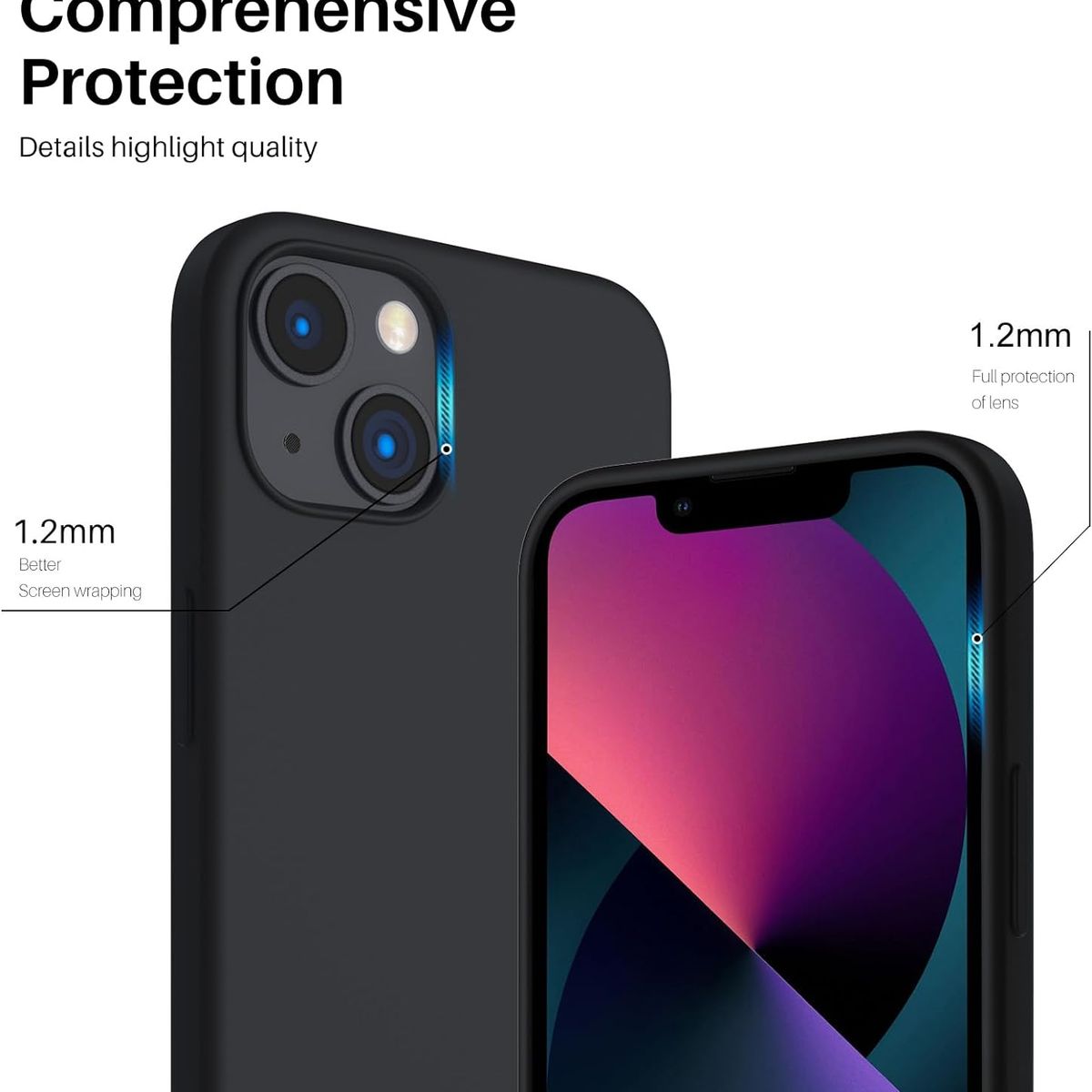 GENERICO - Carcasas Colores Silicona Para iPhone 13 y 14 Arcoiris Pastel