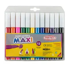 GENERICO - Marcadores Maxi 12 Tintas A Base De Agua Artel