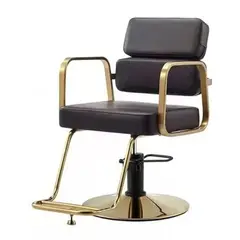 TODODESCUENTO - Sillon Barbero, Peluqueria Vintage Profesional- Negro/ Dorado