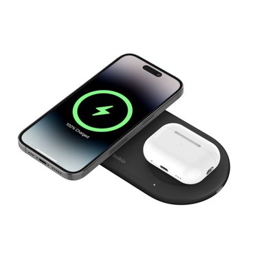 Belkin Base De Carga 2 En 1 Inalambrica Plana Qi2 Con Usb-C