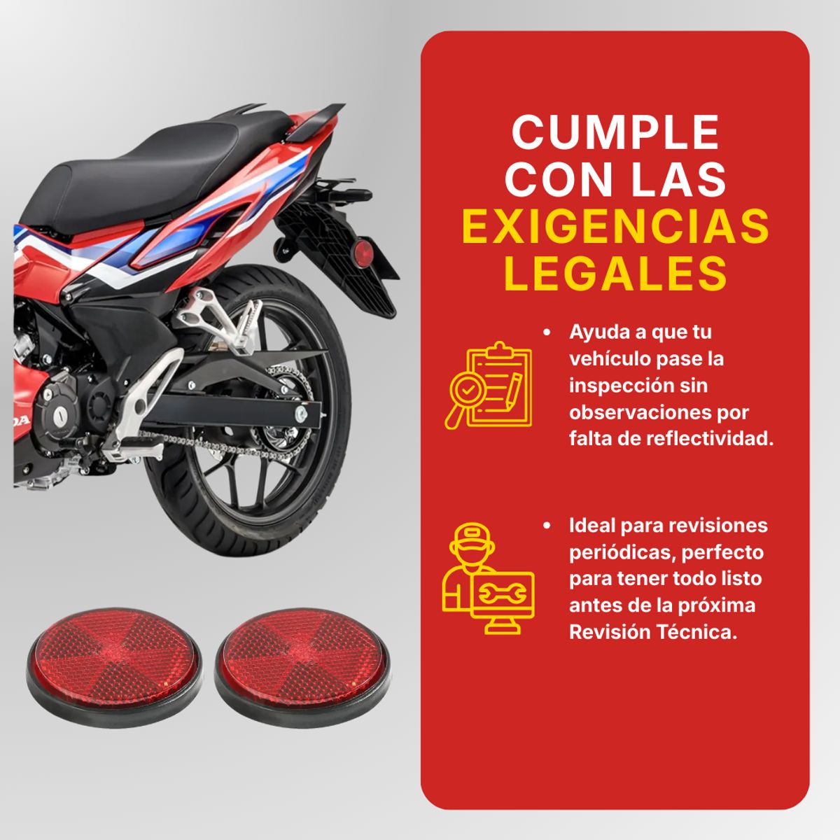 Kit Reflectantes Redondos Reglamentarios Rev Técnica, marca GENERICO - Foto 2