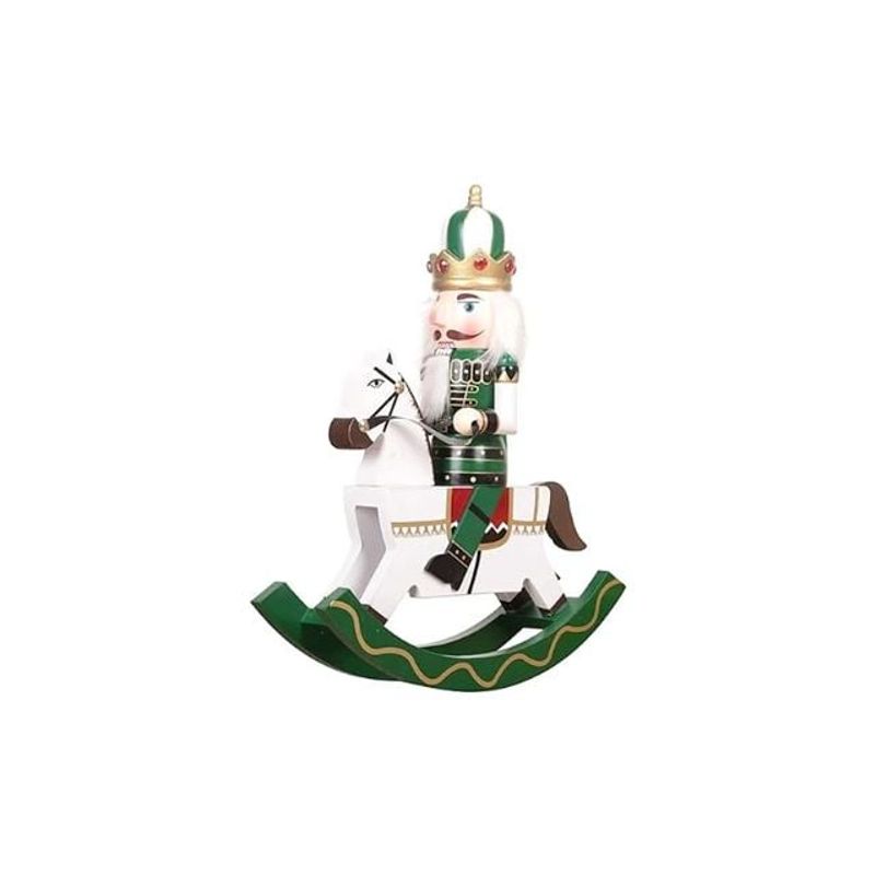 GENERICO - Cascanueces De Navidad Caballo Mecedor Echo En Madera color VERDE