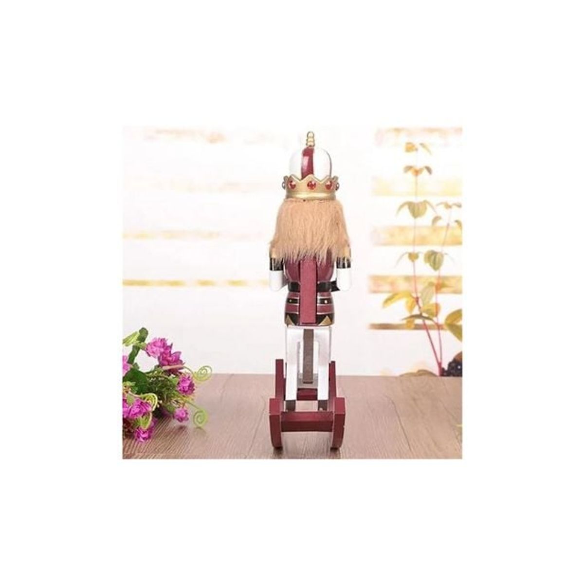 GENERICO - Cascanueces De Navidad Caballo Mecedor Echo En Madera color ROJO