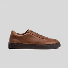 TRAUKO - Zapatilla Hombre Cuero Café Brooklyn
