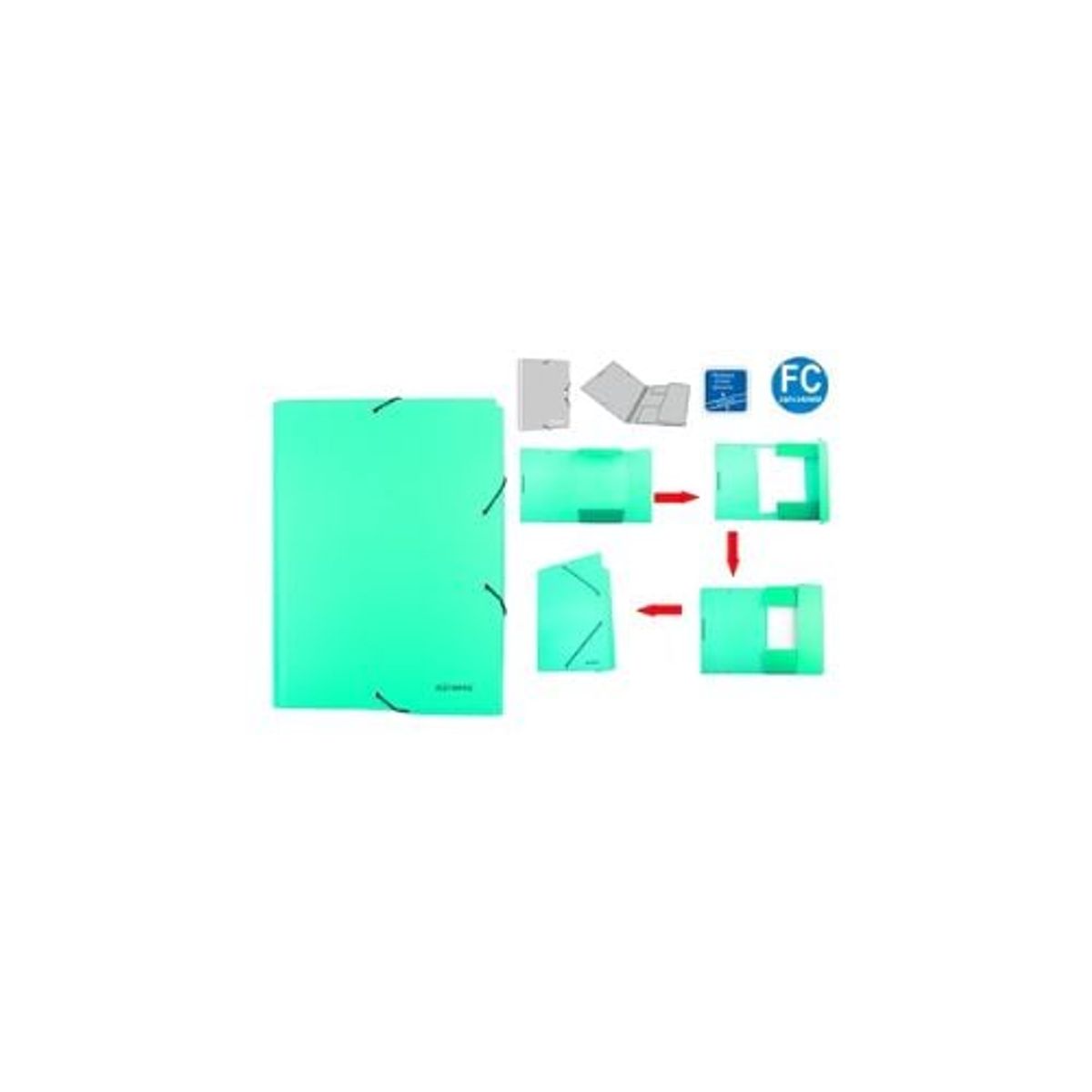 GENERICO - Carpeta Verde Con Elásticos