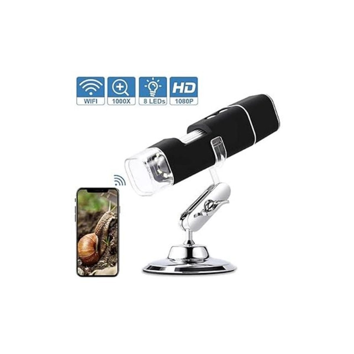 GENERICO - Microscopio Digital USB 8 Luces LED 1000X