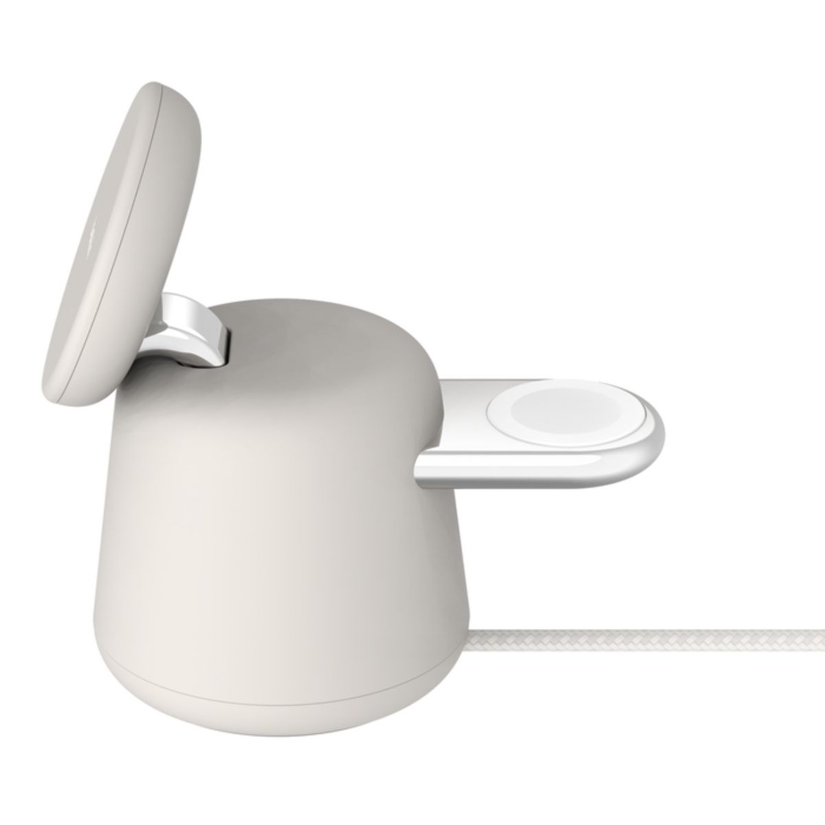 BELKIN - Base de carga 2 en 1 inalambrica Qi2 Belkin blanca