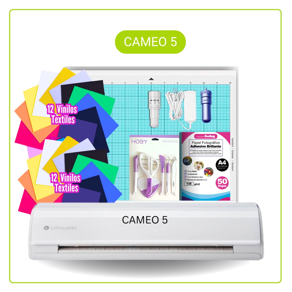 SILHOUETTE - Cameo 5 blanca + insumos S132
