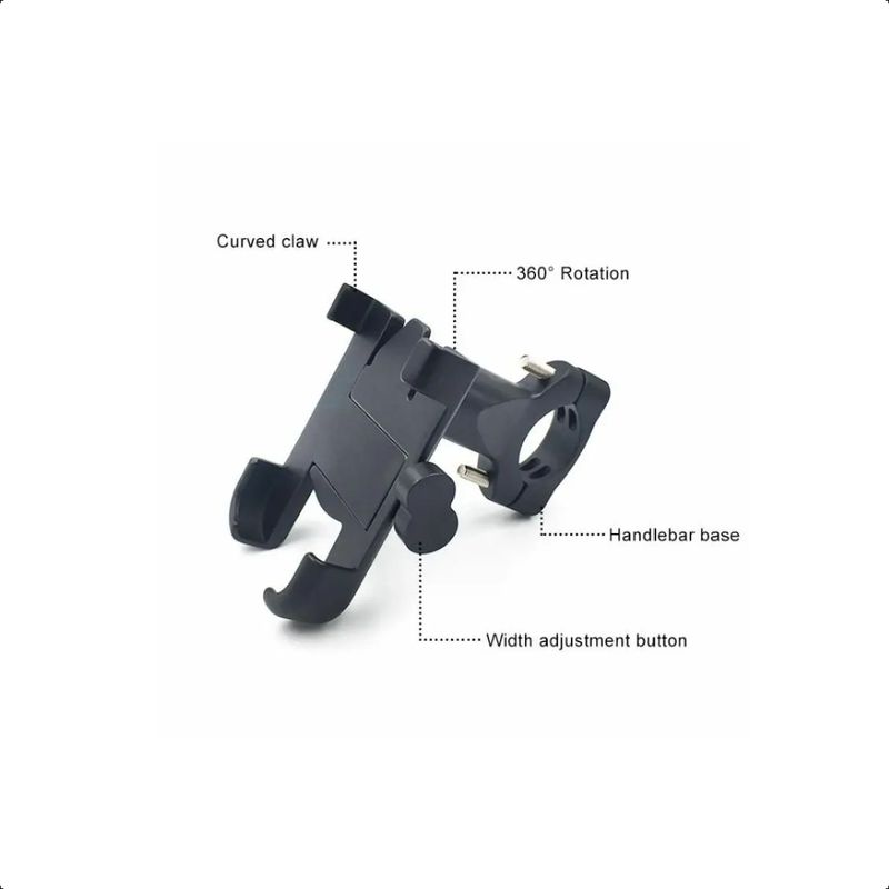 GENERICO - Porta Smartphone Celular Metálico Moto Bicicleta Negro