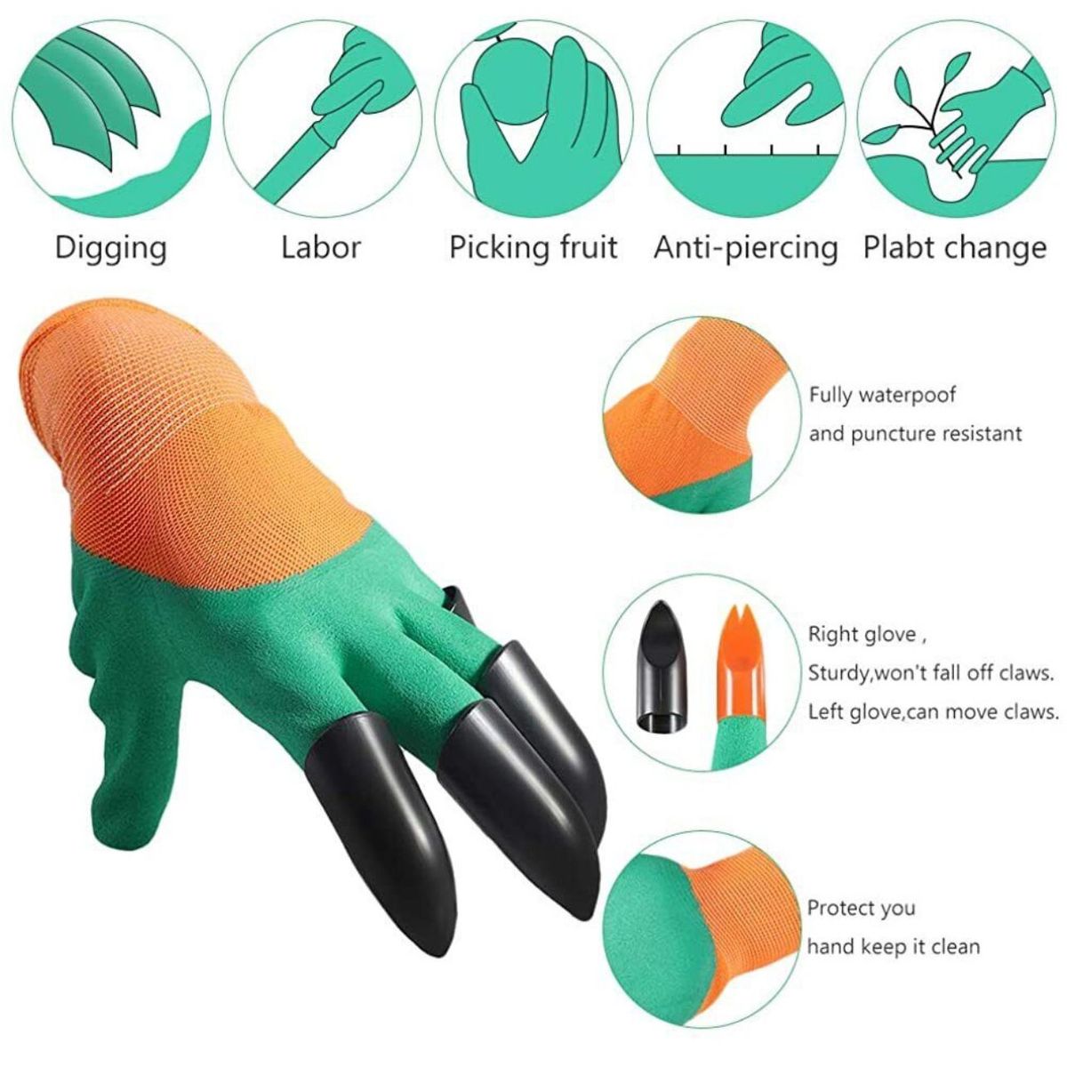 GENERICO - Guantes para jardineria con protector de dedos