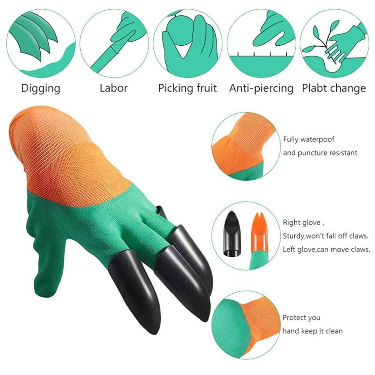 GENERICO - Guantes para jardineria con protector de dedos