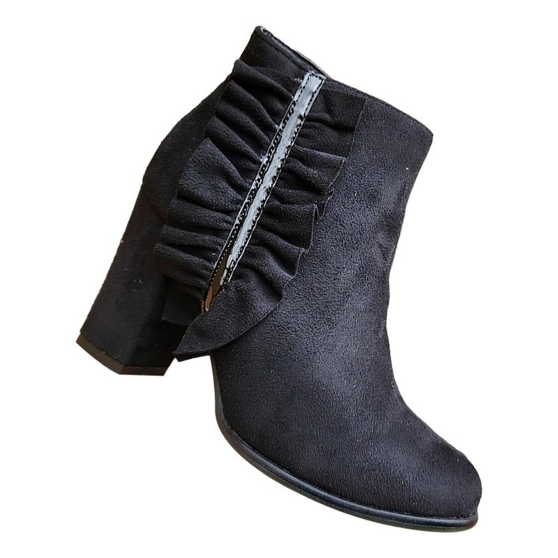 ZAPATOS Y ZAPATILLAS - Botin Media Caña Mujer Formal Taco Alto Black 7321