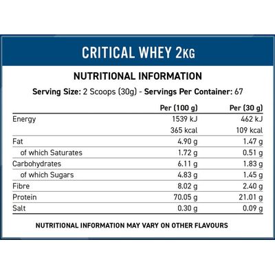 Imagen 2 del producto Critical Whey 5 Libras 67 Servicios. BANANA.