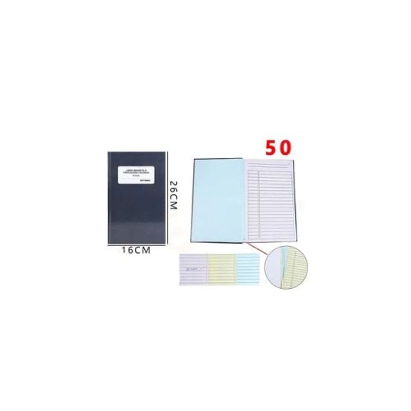 GENERICO - Libro Manifold Triplicado Foliado 16 26 Cm 50 Hojas
