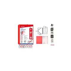 GENERICO - Carpeta Roja Con 20 Fundas Con Elásticos