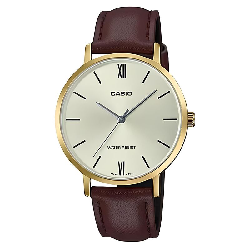 CASIO - Reloj Ltp-Vt01gl-9b Mujer Analogo Cuero